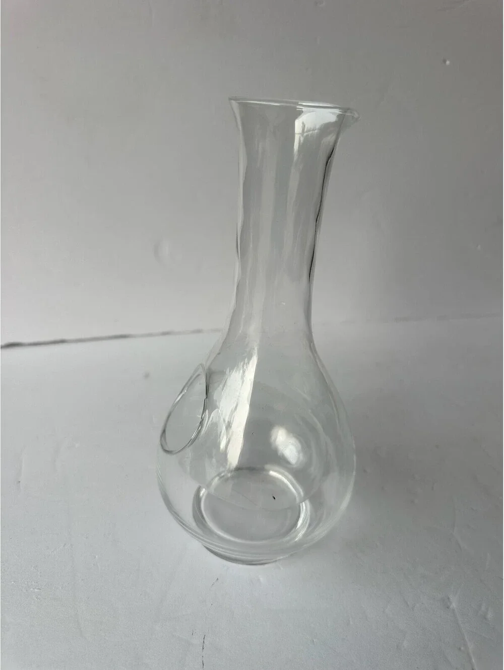 Unique Clear Glass Decanter with Side Opening Barware Accessory